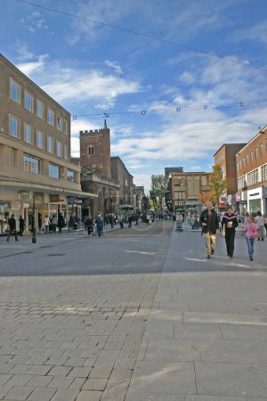 Photo for Shoppers in Exeter City Centre - Royalty Free Image