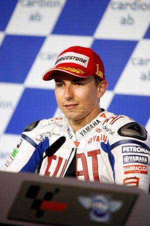 Photo for Jorge Lorenzo on press conference - Royalty Free Image