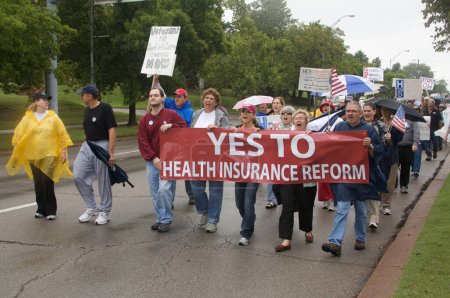 Foto de Manifestantes de atención médica durante el día - Imagen libre de derechos