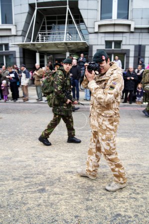 Foto de Militares en el Lord Mayors Show Central London 13 noviembre 2010 - Imagen libre de derechos