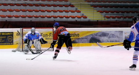 Foto de Jugadores durante el partido de hockey sobre hielo, Austria - Imagen libre de derechos