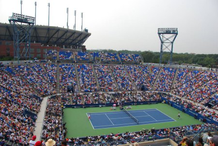 Photo for US open stadium and people on background - Royalty Free Image