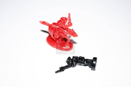 Photo for Red and black toys on a white background - Royalty Free Image