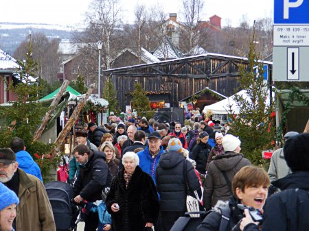 Photo for People at the Christmas market - Royalty Free Image