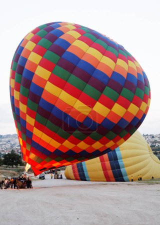 Photo for Hot air ballooned readiead for take off - Royalty Free Image