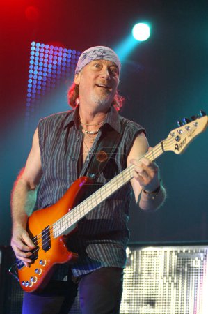 Photo for BRNO, CZECH REP., FEBRUARY-22:   Rodger Glover on bass of British band Deep Purple in performance at the hall Rondo February 22, 2006 in Brno, Czech Republic. The group arrived as part of tour for the new album Rapture Of The Deep. - Royalty Free Image