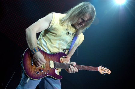 Photo for BRNO, CZECH REP., FEBRUARY-22: Steve Morse, guitatist of British band Deep Purple in performance at the hall Rondo February 22, 2006 in Brno, Czech Republic. The group arrived as part of tour for the new album Rapture Of The Deep. - Royalty Free Image