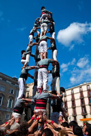 Foto de La asociación cultural y deportiva Castellers de Vilafranca en Barcelona, España - Imagen libre de derechos