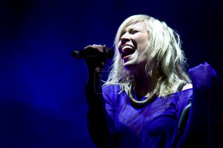 Photo for HALLE, GERMANY - AUGUST 27: Natasha Bedingfield performs at the 75th Laternenfest on August 27, 2011 in Halle, Germany. - Royalty Free Image