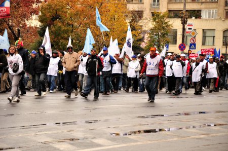 Foto de Protesta en Bucarest Rumania - Imagen libre de derechos