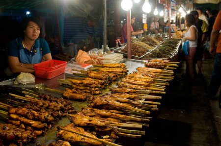 Photo for Food sales at temple fair in Thailand - Royalty Free Image