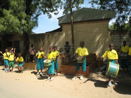 Photo for Pupils playing music in Cameroon - Royalty Free Image