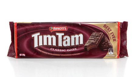 Photo for Packet of Tim Tam chocolate biscuits on white background - Royalty Free Image