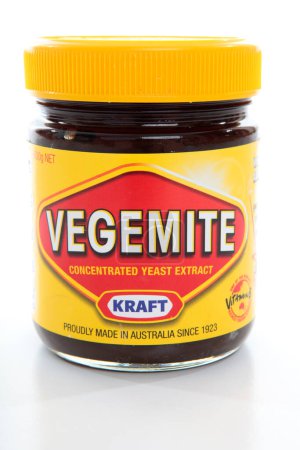 Photo for Vegemite in bottle isolated on white - Royalty Free Image