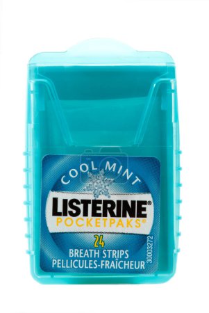 Photo for Listerine Cool Mint pocket on a white background - Royalty Free Image