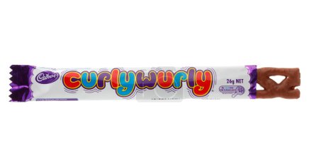 Photo for Cadbury Curly Wurly on white background - Royalty Free Image