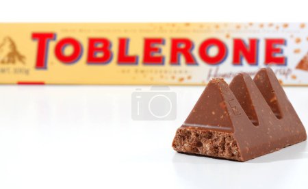 Photo for Toblerone chocolate bar on white background - Royalty Free Image