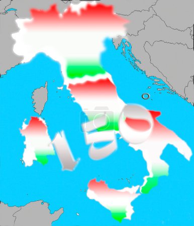 Foto de Representación 3d de un mapa de italia - Imagen libre de derechos