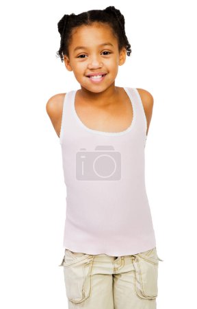 Photo for African American girl posing isolated on white background - Royalty Free Image