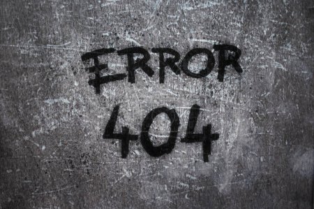Photo for Error 404 on the grey wall - Royalty Free Image