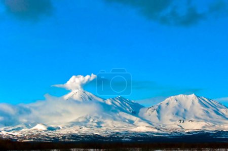 Photo for Volcano over blue sky - Royalty Free Image