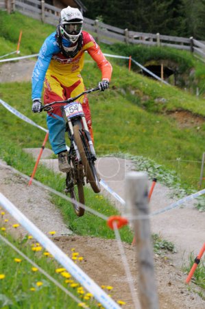 Photo for Man on mountain bike downhill - Royalty Free Image