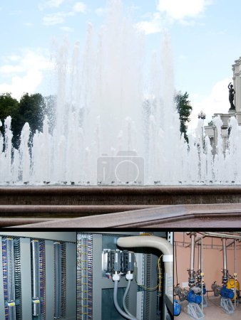 Téléchargez les photos : Fountain from within in city - en image libre de droit