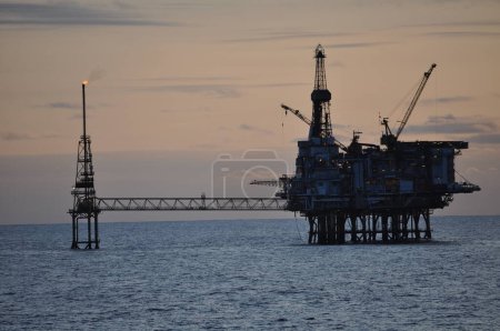 Photo for Modern oil platform in North Sea, Norway - Royalty Free Image