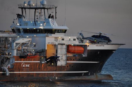 Téléchargez les photos : Navire moderne en mer du Nord, Norvège - en image libre de droit