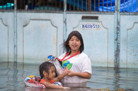 Photo for Monsoon flooding in Bangkok. October 2011 - Royalty Free Image