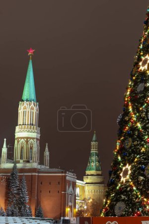 Foto de New Year Tree on Red Square, Moscow, Russia - Imagen libre de derechos