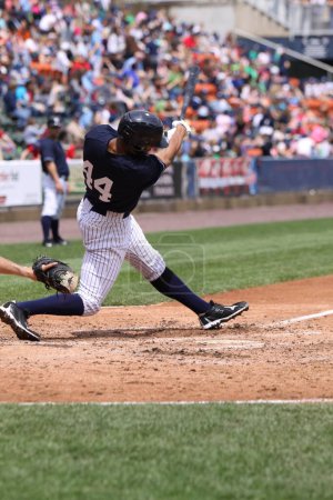 Foto de "Scranton Wilkes Barre Yankees bateador Justin Maxwell ". Concepto de juego de béisbol - Imagen libre de derechos