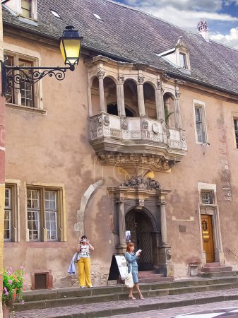 Photo for 09/14/2007. Colmar. France. Two young women looking at the sight - Royalty Free Image