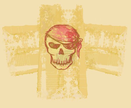 Foto de Skull Pirate - carta retro - Imagen libre de derechos