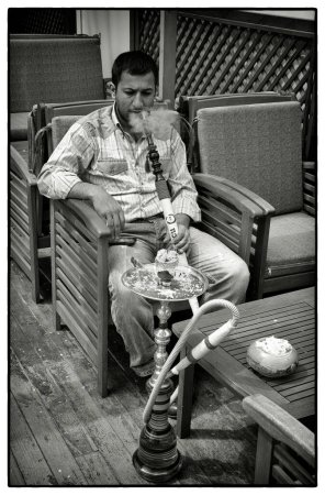 Photo for Man smoking waterpipe in Istanbul - Royalty Free Image