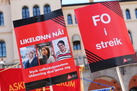 Téléchargez les photos : Vue des grévistes de Fellorganisasjonen - en image libre de droit