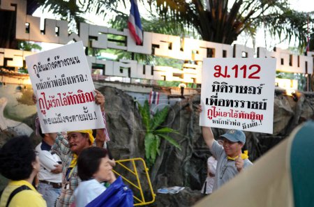 Photo for BANGKOK - May 30. 2012: Protesters attend a large anti-government outside Government House on May 30, 2012 in Bangkok, Thailand - Royalty Free Image