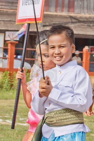 Photo for Thai students in Dokbual game school parade - Royalty Free Image