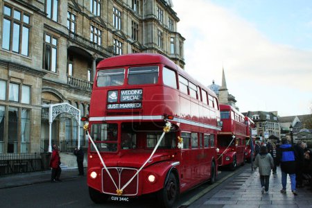 Photo for Red double decker bus in UK - Royalty Free Image