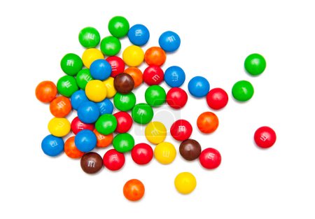 Foto de Caramelos de colores aislados en blanco - Imagen libre de derechos