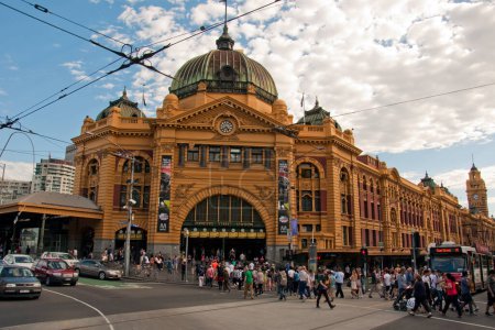 Photo for Flinders railway station at sunny day - Royalty Free Image