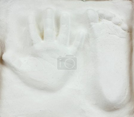 Baby foot and hand print, 3d illustration 