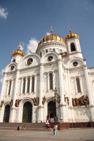 Photo for People at Christ the Savior Cathedral in Moscow - Royalty Free Image