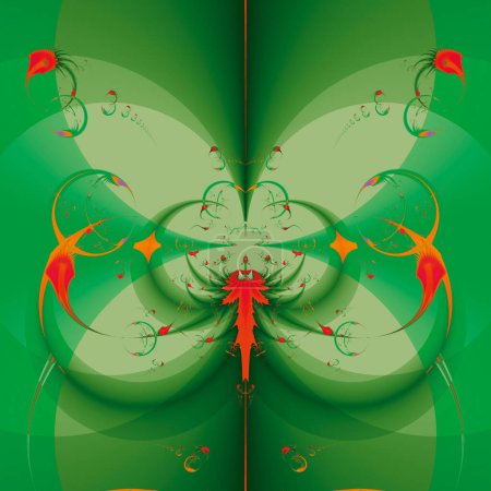 Foto de Primavera verde geométrica Mariposa ilustración - Imagen libre de derechos