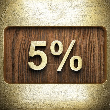 Photo for Golden percentage on wooden wall - Royalty Free Image
