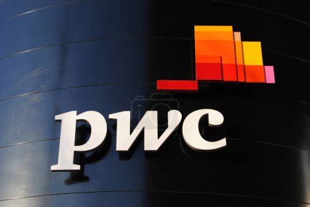 Photo for PricewaterhouseCoopers logo close-up view - Royalty Free Image