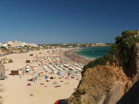 Photo for A section of the idyllic Praia de Rocha beach on the Algarve region. - Royalty Free Image