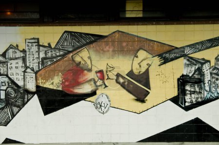 Photo for Wallpaper graffiti, colorful illustration - Royalty Free Image