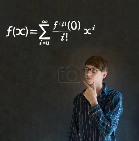 Photo for Abstract creative backdrop. Learn math or maths teacher with chalk background - Royalty Free Image