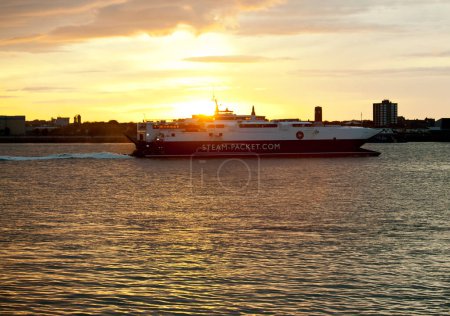 Photo for Steam Packet Ferry at the sunset - Royalty Free Image